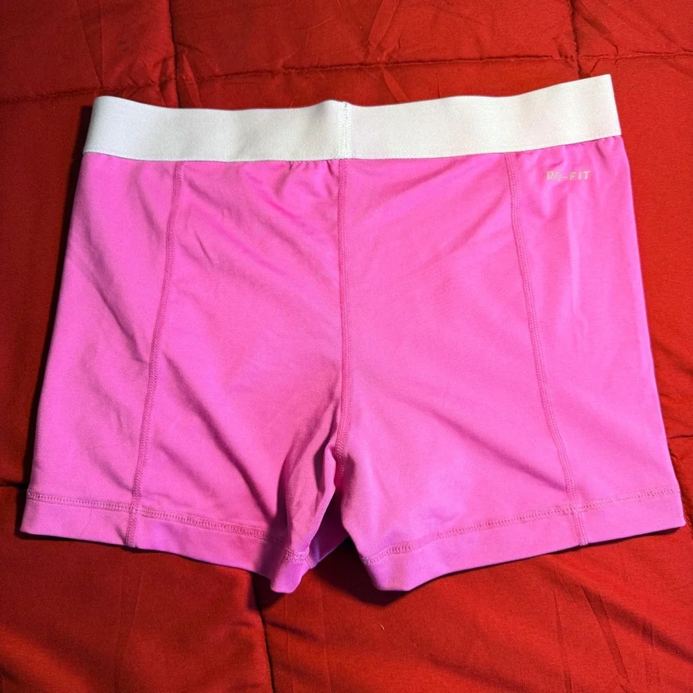 Nike Pro Shorts Athletic Compression Pink White Size M